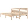 vidaXL Bed Frame with Headboard Brown 135 x 190 cm Solid Pine Wood