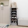 vidaXL Shoe Cabinet Concrete Grey 32x35x92 cm Engineered Wood