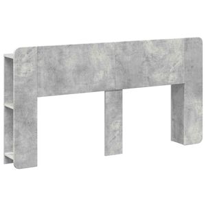 vidaXL Headboard Cabinet with Storage Concrete Grey Engineered Wood