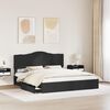vidaXL Storage Bed with Headboard Black 200 x 200 cm Engineered Wood