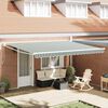 vidaXL Awning Striped Green and white 4.5 x 3 m Polyester and metal