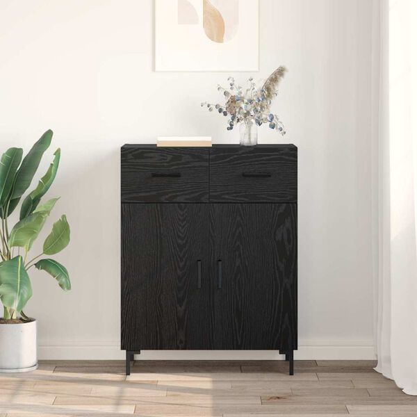 vidaXL Sideboard Black Oak 69.5 x 34 x 90 cm Engineered Wood