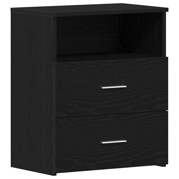 vidaXL Nightstand 2 pcs Black Oak 50 x 32 x 60cm Engineered Wood