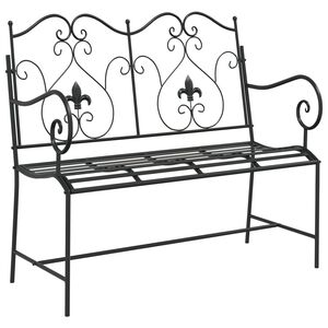 vidaXL Garden Bench Black 104 x 54 x 93 cm Steel