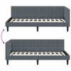 vidaXL Corner Bed Frame with Headboard Dark Grey 90 cm x 200 cm Velvet