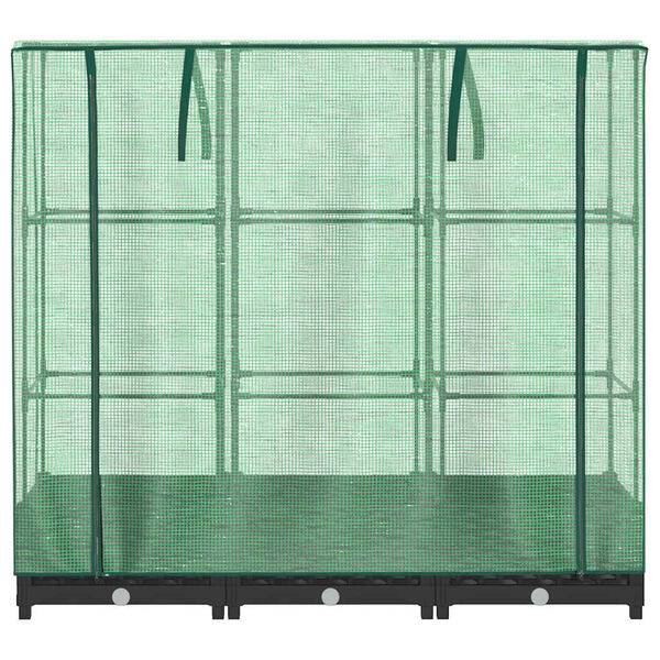 vidaXL Raised Bed with Greenhouse Cover Rattan Look 120x40x123 cm