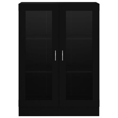 vidaXL Vitrine Cabinet Black 82.5x30.5x115 cm Engineered Wood