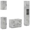 vidaXL 4 Piece Bathroom Cabinet Set HOORN Concrete Grey