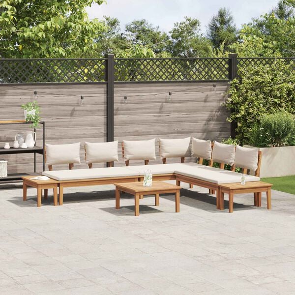 vidaXL Garden Sofa Set 4 pcs Brown and Cream