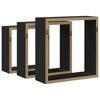 vidaXL Wall Cube Shelves 3 pcs Black MDF