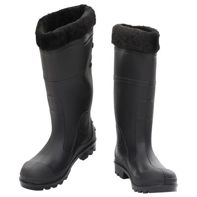 vidaXL Rian Boots with Removable Socks Black Size 39 PVC