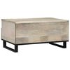 vidaXL Coffee Table Beige and Black 80 x 54 x 40 cm Solid Acacia wood