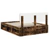 vidaXL Bed Frame Smoked Oak 160 x 200 cm Solid Pine Wood