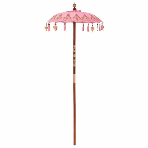vidaXL Balinese Parasol Pink 95 x 95 x 260 cm Cotton and Wood
