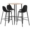 vidaXL 5 Piece Bar Set Fabric Black