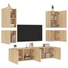 vidaXL 6 Piece TV Wall Units Sonoma Oak Engineered Wood