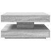 vidaXL Coffee Table 360-Degree Rotatable Grey Sonoma 70x70x34.5 cm