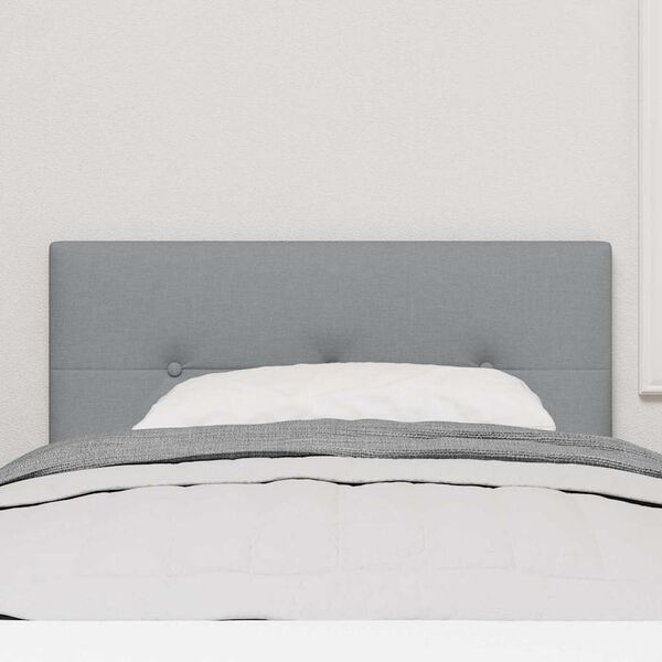 vidaXL LED Headboard with LED Strip Lights Light Grey 90 cm Polyester