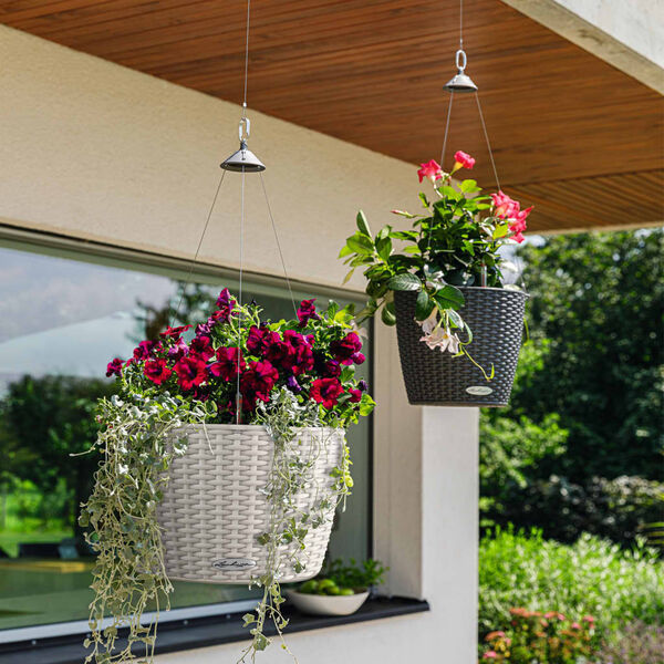 LECHUZA Hanging Planter NIDO Cottage 35 ALL-IN-ONE Granite
