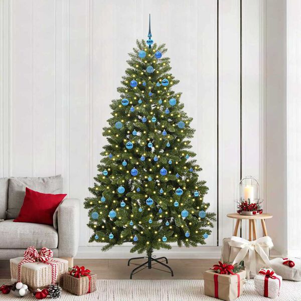 vidaXL Artificial Christmas Tree Green 210 cm PVC and Metal