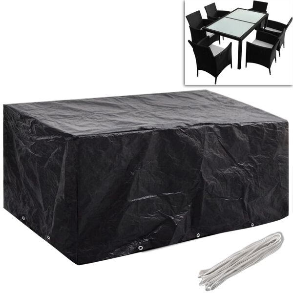 vidaXL Garden Furniture Covers 2pcs 6 Person Poly Rattan 240x140cm