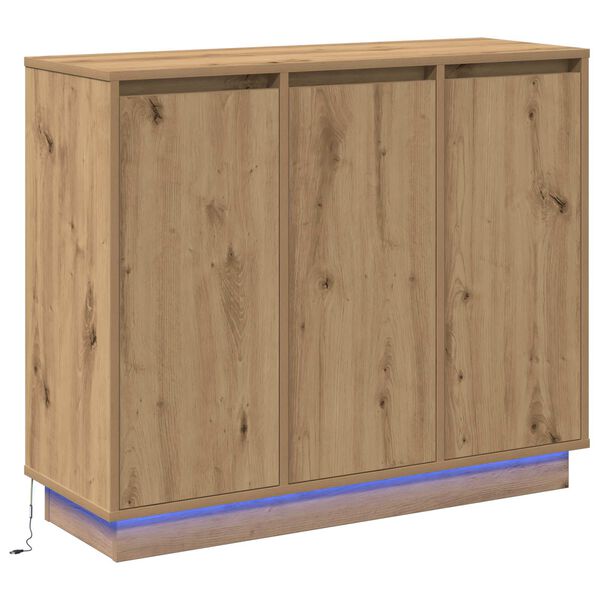 vidaXL LED Sideboard Artisan Oak 90 x 32 x 75 cm Engineered Wood
