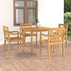 vidaXL 5 Piece Garden Dining Set Solid Teak Wood
