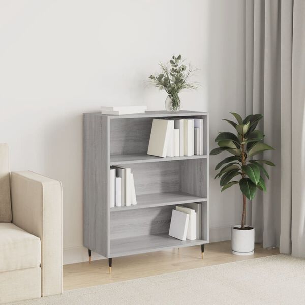 vidaXL Bookcase Grey Sonoma 69.5x32.5x90 cm Engineered Wood