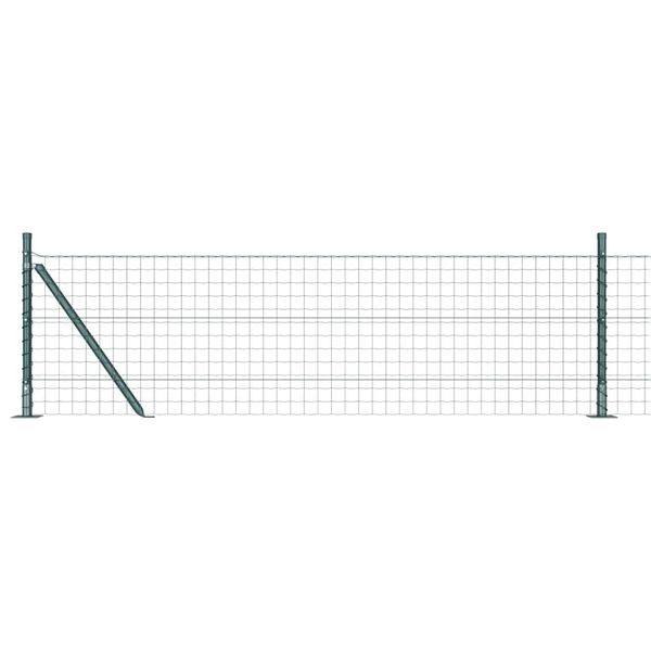 vidaXL Fence with Post Green 0.6 x 50 m Steel and PVC
