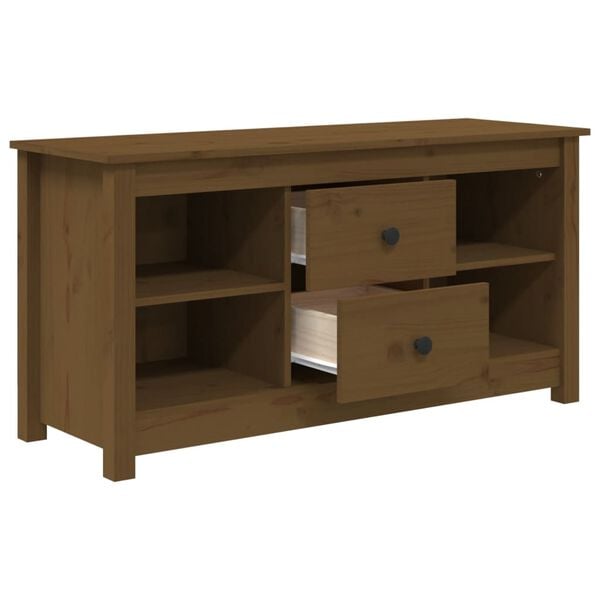 vidaXL TV Cabinet Honey Brown 103x36.5x52 cm Solid Wood Pine