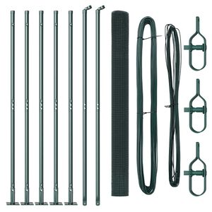 vidaXL Fence Post Green 10 x 1.4 m (25 x 25 mm mesh) Steel and PVC