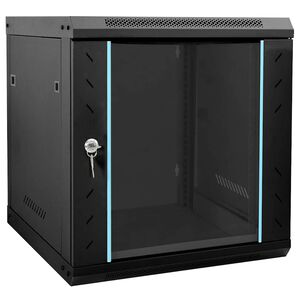 vidaXL Network Cabinet with Storage Black 53 x 60 x 60 cm Steel