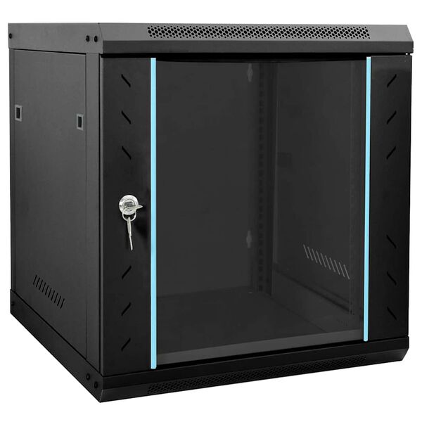 vidaXL Network Cabinet with Storage Black 53 x 60 x 60 cm Steel