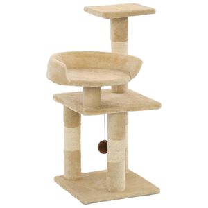 vidaXL Cat Tree | Beige | Particle board, Soft plush, Sisal rope | Medium