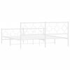 vidaXL Metal Bed Frame without Mattress with Footboard White 183x213cm