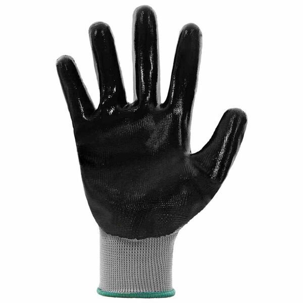 vidaXL Work Gloves 12 pcs Grey and Black 11 / XXL Polyester