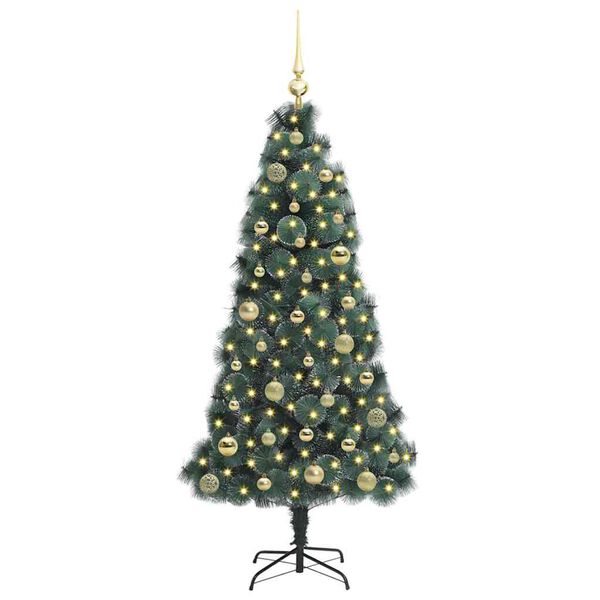 vidaXL Artificial Pre-lit Christmas Tree with Ball Set Green 150 cm
