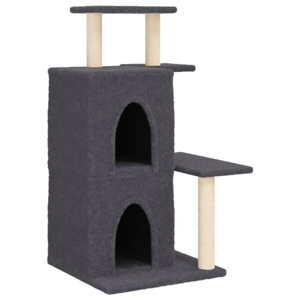 vidaXL Cat Tree with Sisal Scratching Posts Dark Grey 97 cm