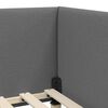 vidaXL Corner Bed Frame with Headboard Dark Grey 80 cm x 200 cm Velvet