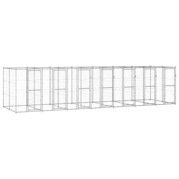 vidaXL Outdoor Dog Kennel Galvanised Steel 16.94 m²