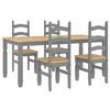 vidaXL 5 Piece Dining Set PANAMA Grey Solid Wood Pine