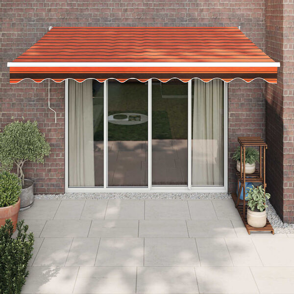 vidaXL Retractable Awning Orange and Brown 3x2.5 m Fabric and Aluminium