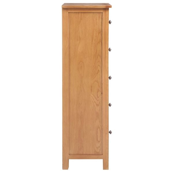 vidaXL Tall Chest of Drawers 45x32x110 cm Solid Oak Wood