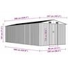 vidaXL Garden Shed 257x580x181 cm Metal Grey