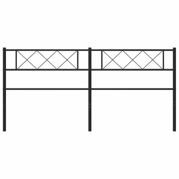 vidaXL Metal Replace Headboard Black 180 cm