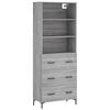 vidaXL Highboard Grey Sonoma 69,5x34x180 cm Engineered Wood