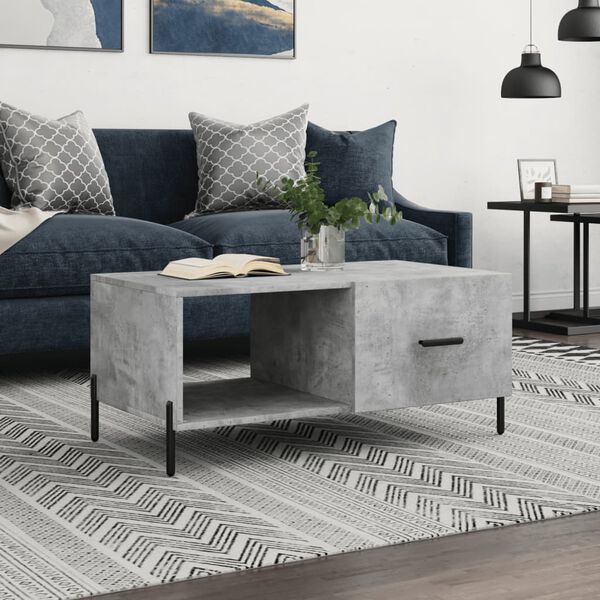 vidaXL Coffee Table Concrete Grey 90x50x40 cm Engineered Wood