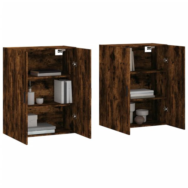 vidaXL Wall Mounted Cabinets 2 pcs Smoked Oak 69.5x34x90 cm