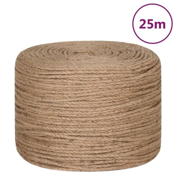 vidaXL Jute Rope 25 m Long 8 mm Thick