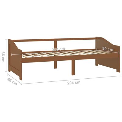 vidaXL 3-Seater Day Bed Honey Brown Solid Pinewood 90x200 cm